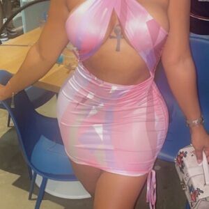 Cut out tie up mini dress!